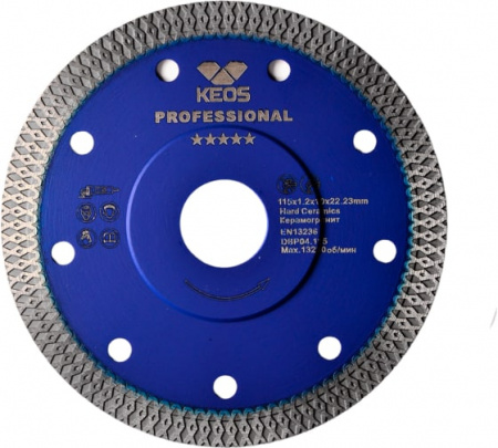 Диск   алмазный KEOS Professional 1.2мм X-tile (керамогранит) 115мм/22,23   (DBP04.115)